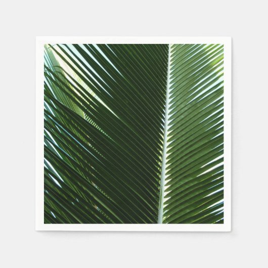 Overlapping Palm Fronds Tropical Green Abstract Servet (Voorkant)