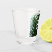 Overlapping Palm Fronds Tropical Green Abstract Shot Glas (Links)