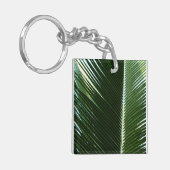 Overlapping Palm Fronds Tropical Green Abstract Sleutelhanger (Voorkant Links)