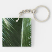 Overlapping Palm Fronds Tropical Green Abstract Sleutelhanger (Achterkant)