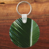 Overlapping Palm Fronds Tropical Green Abstract Sleutelhanger (Achterkant)