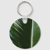 Overlapping Palm Fronds Tropical Green Abstract Sleutelhanger (Achterkant)