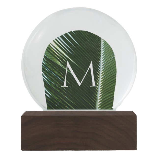 Overlapping Palm Fronds Tropical Green Abstract Sneeuwbol (Voorkant)