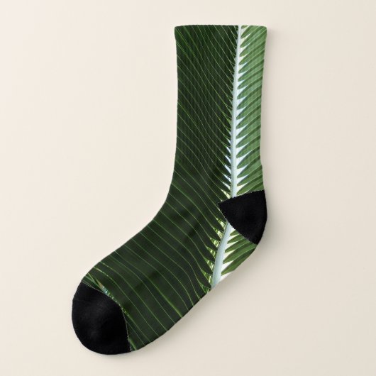Overlapping Palm Fronds Tropical Green Abstract Sokken (Links - buitenkant)