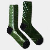 Overlapping Palm Fronds Tropical Green Abstract Sokken (Rechts)