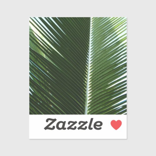 Overlapping Palm Fronds Tropical Green Abstract Sticker (Vel)