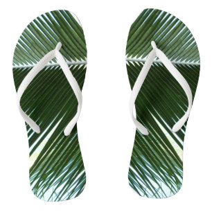 Overlapping Palm Fronds Tropical Green Abstract Teenslippers