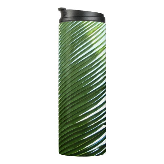 Overlapping Palm Fronds Tropical Green Abstract Thermosbeker (Geroteerd rechts)