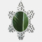 Overlapping Palm Fronds Tropical Green Abstract Tin Sneeuwvlok Ornament (Rechts)