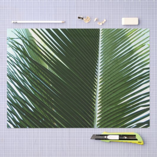 Overlapping Palm Fronds Tropical Green Abstract Tissuepapier (Craft)