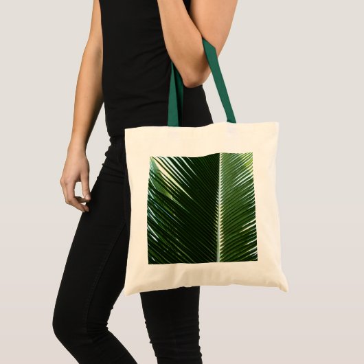 Overlapping Palm Fronds Tropical Green Abstract Tote Bag (Voorkant (product))
