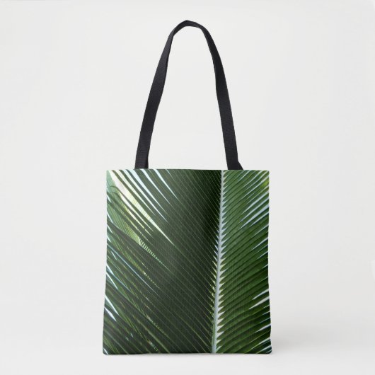 Overlapping Palm Fronds Tropical Green Abstract Tote Bag (Voorkant)