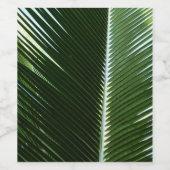 Overlapping Palm Fronds Tropical Green Abstract Wijn Etiket (Enkel label)