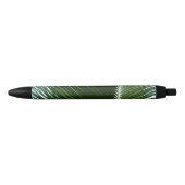 Overlapping Palm Fronds Tropical Green Abstract Zwarte Inkt Pen (Voorkant)