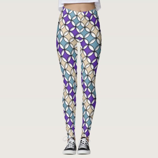 Overlapping Pastel Toned Circles Leggings (Voorkant)