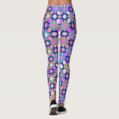 Overlapping Polka Dots in Pink and Green Blue BG Leggings (Achterkant)