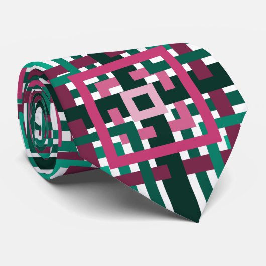 Overlapping Squares Stropdas (Opgerold)