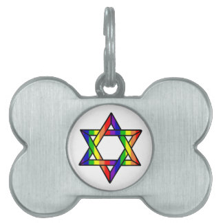 Overlapping Star van David Rainbow Zazzle.png Huisdieren Naamplaatje