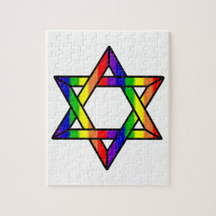 Overlapping Star van David Rainbow Zazzle.png Legpuzzel