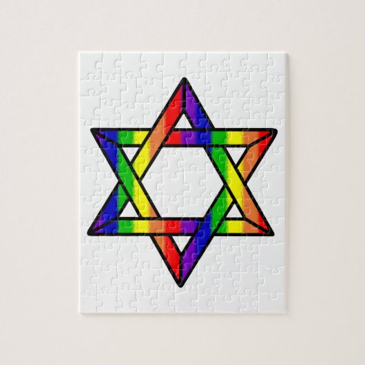 Overlapping Star van David Rainbow Zazzle.png Legpuzzel (Verticaal)