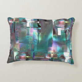 Overlapping van gradiëntgroen en gekleurd in zacht accent kussen