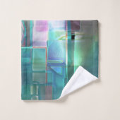 Overlapping van gradiëntgroen en gekleurd in zacht bad handdoek (Wasdoekje)