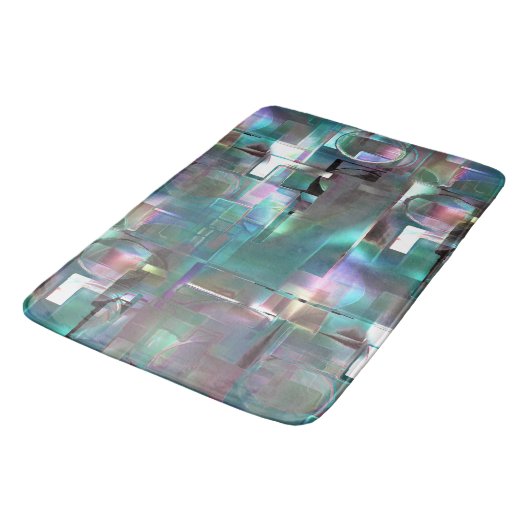 Overlapping van gradiëntgroen en gekleurd in zacht badmat (Gekanteld)