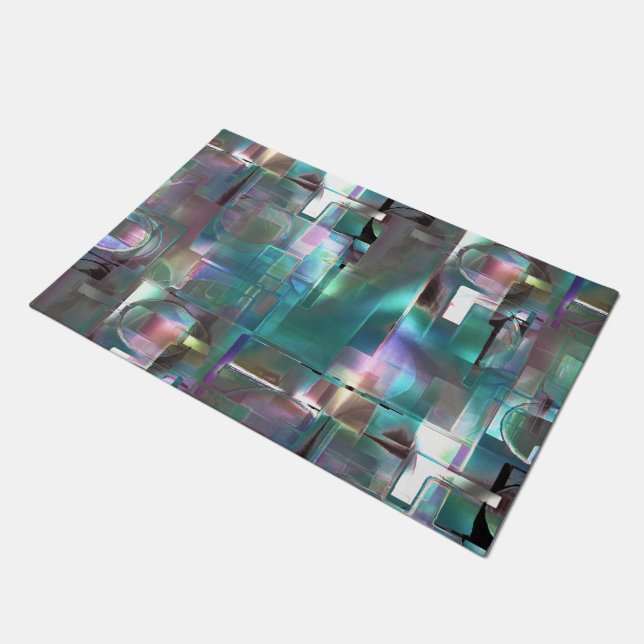 Overlapping van gradiëntgroen en gekleurd in zacht deurmat (Schuin)