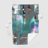 Overlapping van gradiëntgroen en gekleurd in zacht golfhanddoek (Insitu)