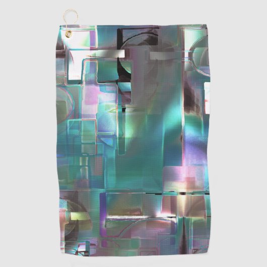 Overlapping van gradiëntgroen en gekleurd in zacht golfhanddoek (Voorkant)