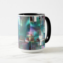 Overlapping van gradiëntgroen en gekleurd in zacht mok