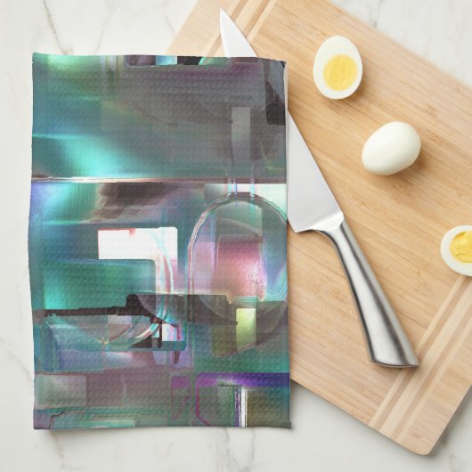 Overlapping van gradiëntgroen en gekleurd in zacht theedoek (Quarter Fold)