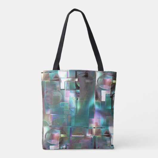 Overlapping van gradiëntgroen en gekleurd in zacht tote bag (Achterkant)