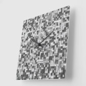 Overlapping van kleine vierkantjes in grijze tinte vierkante klok (Hoek)