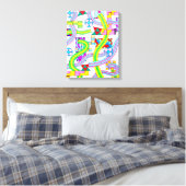 Overlapt met curven canvas afdruk (Insitu (Slaapkamer))