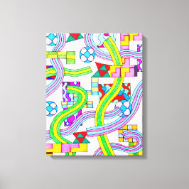 Overlapt met curven canvas afdruk