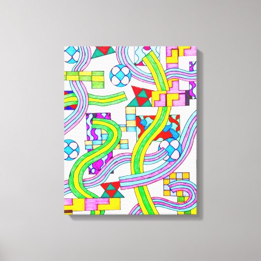 Overlapt met curven canvas afdruk (Voorkant)
