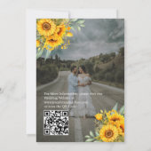 Overlay Afbeelding Foto QR Zonnebloemen bruiloft Kaart (Achterkant)