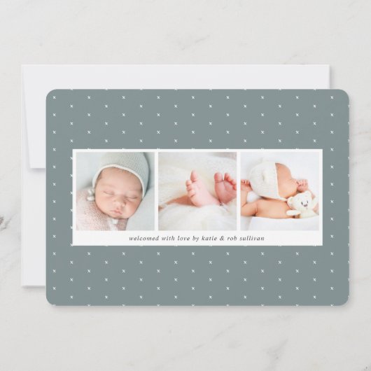 Overlay banner | Horizontale foto geboortedatum Aankondiging (Achterkant)