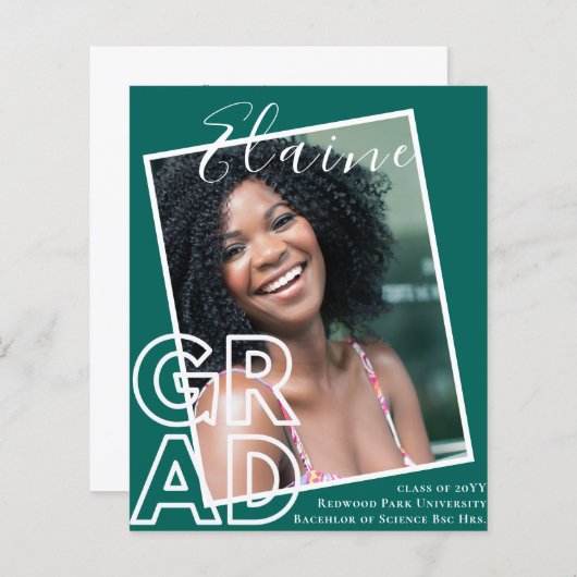 OVERLAY BUDGET GRAD FOTO Afstudeeruitnodiging (Voorkant / Achterkant)