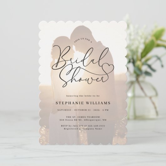 Overlay Foto Bruids Douche Uitnodiging (Staand voorkant)