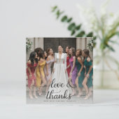 Overlay Foto Liefde & Dank Script Bruidsmeisjesfee Bedankkaart (Staand voorkant)