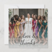 Overlay Foto Liefde & Dankbaarheid Script Bruidsme Bedankkaart (Voorkant)
