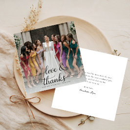 Overlay Foto Liefde & Dankbaarheid Script Bruidsme Bedankkaart