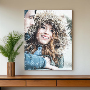 Overlay-foto van Love Pattern Canvas Afdruk