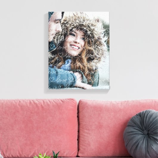 Overlay-foto van Love Pattern Canvas Afdruk (Insitu (Woonkamer))