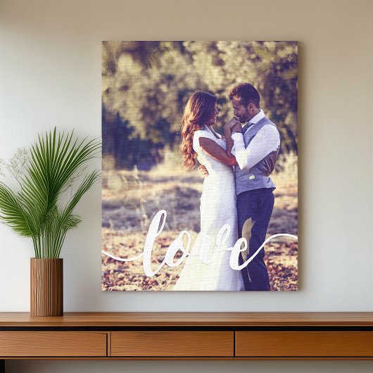 Overlay-foto van Love Script Canvas Afdruk