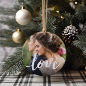 Overlay-foto van Love Script Keramisch Ornament