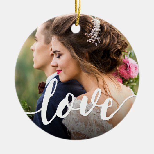Overlay-foto van Love Script Keramisch Ornament (Voorkant)