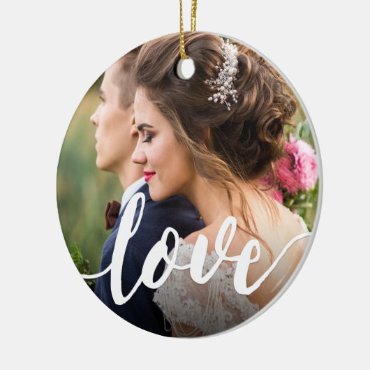 Overlay-foto van Love Script Keramisch Ornament (Links)